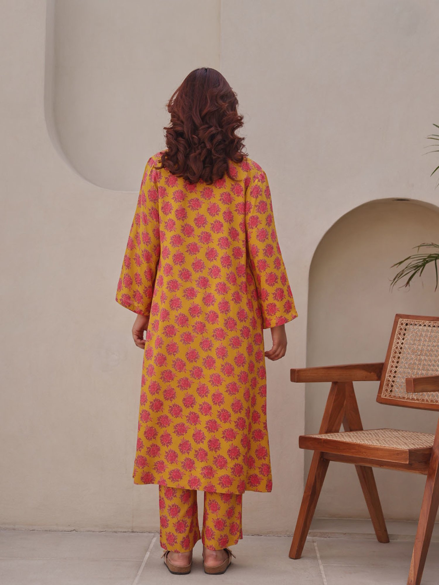 Ekohum Mustard Kurta With Pants