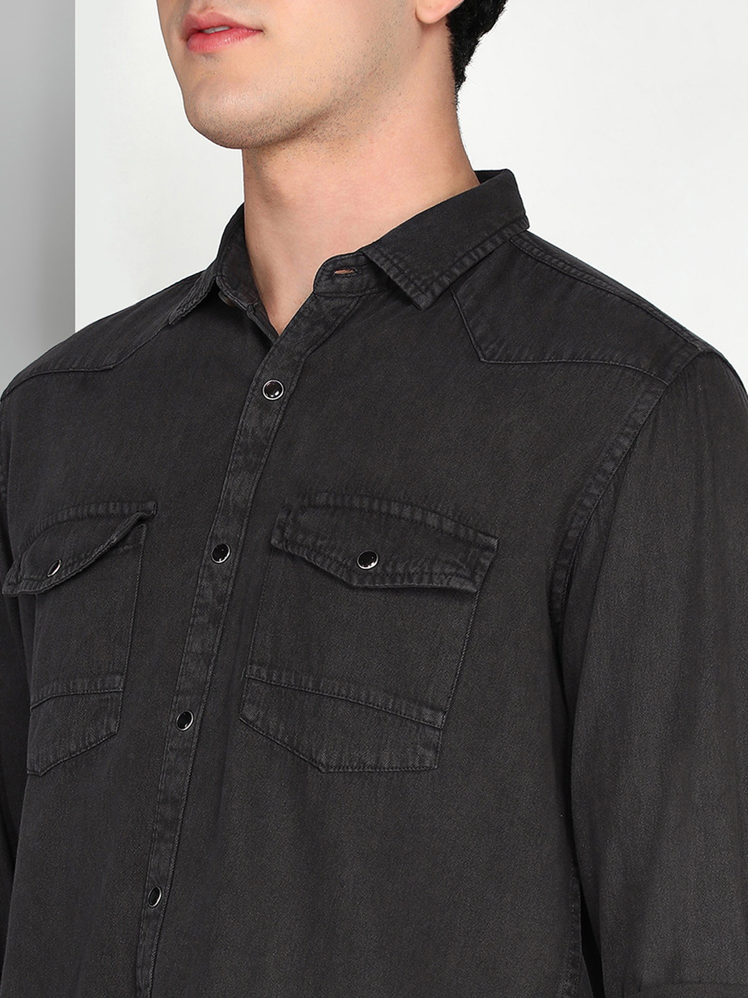 Kuons Avenue Slate Grey Slim Fit Shirt