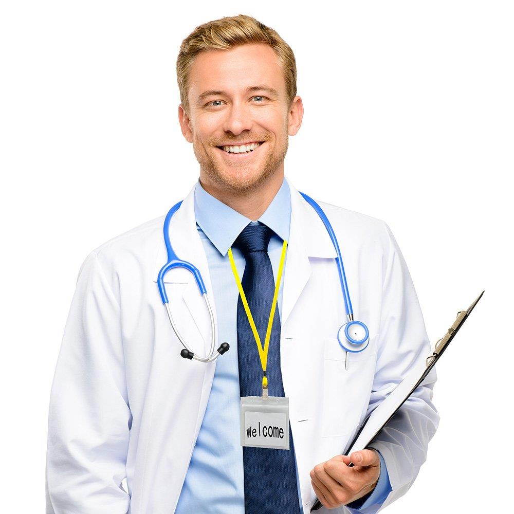 Lanldc 32-inch Cotton Neck Lanyards for Id Badges with Clip,50 Pack for Office ID Name Tags and Badge Holders Attachment (Yellow)