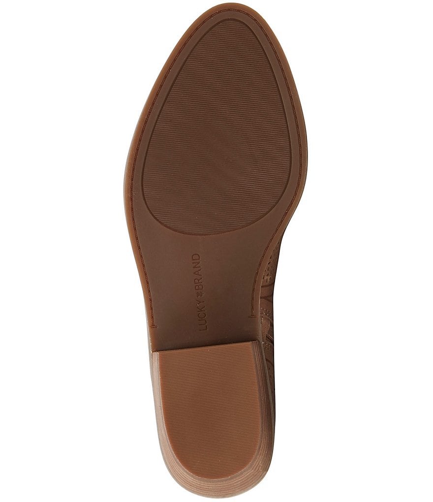 Lucky Brand Feyan Perforated Leather Block Heel Booties