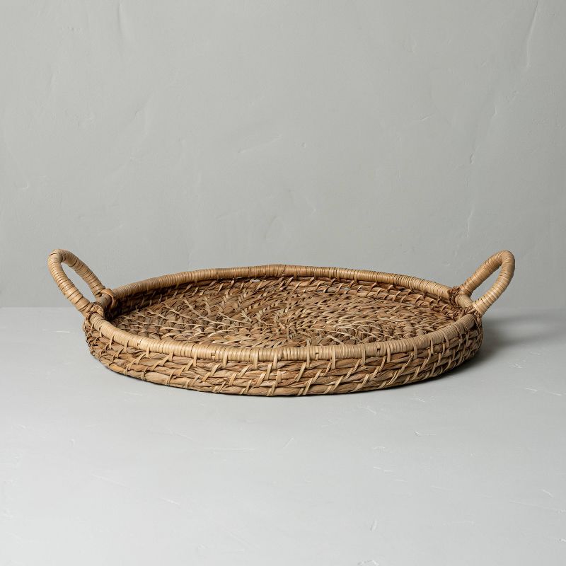 Woven Circular Serve Tray with Handles - Hearth & Hand™ with Magnolia