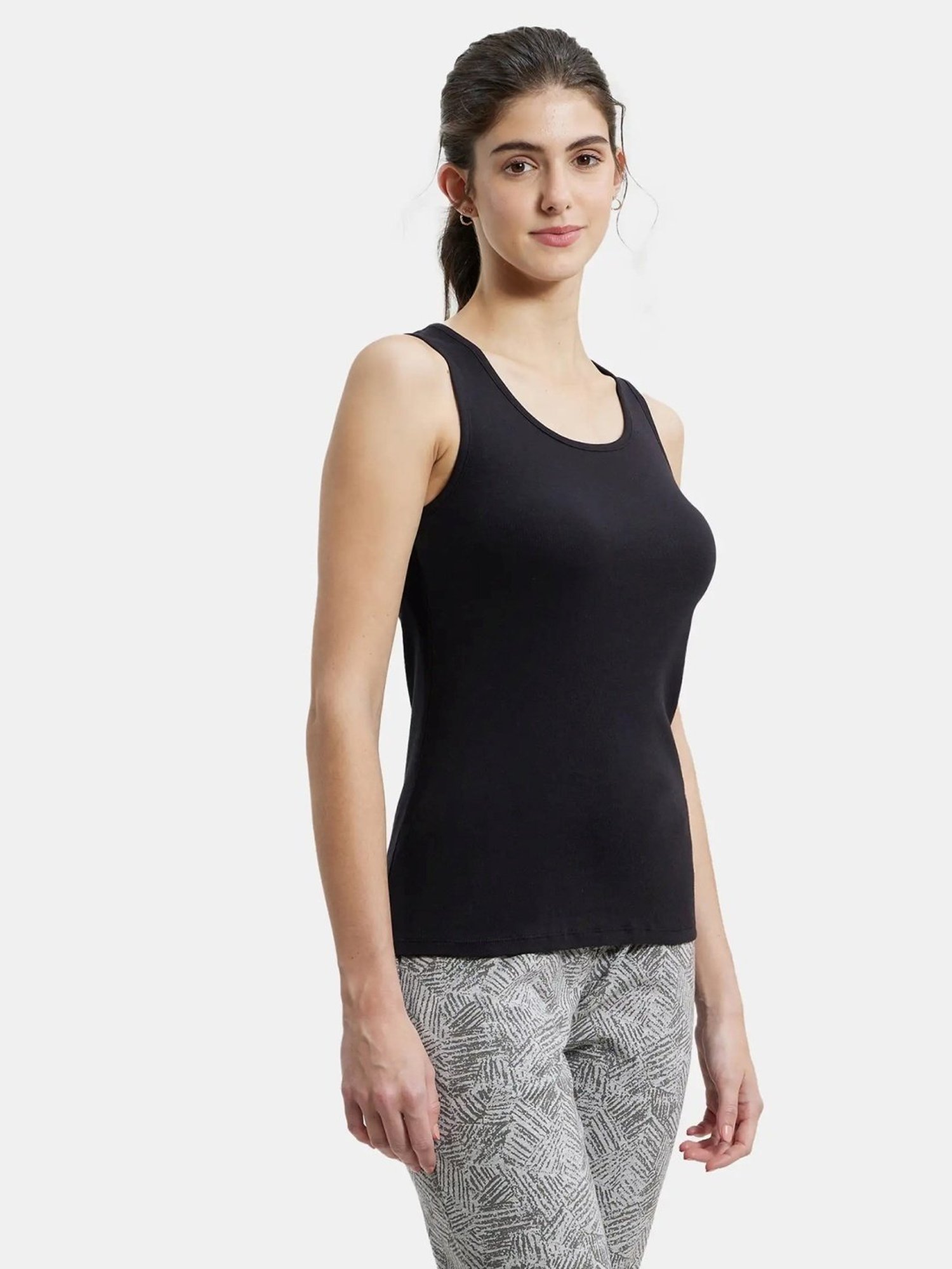 Jockey A113 Women's Super Combed Cotton Rib Fabric Slim Fit Solid Tank Top