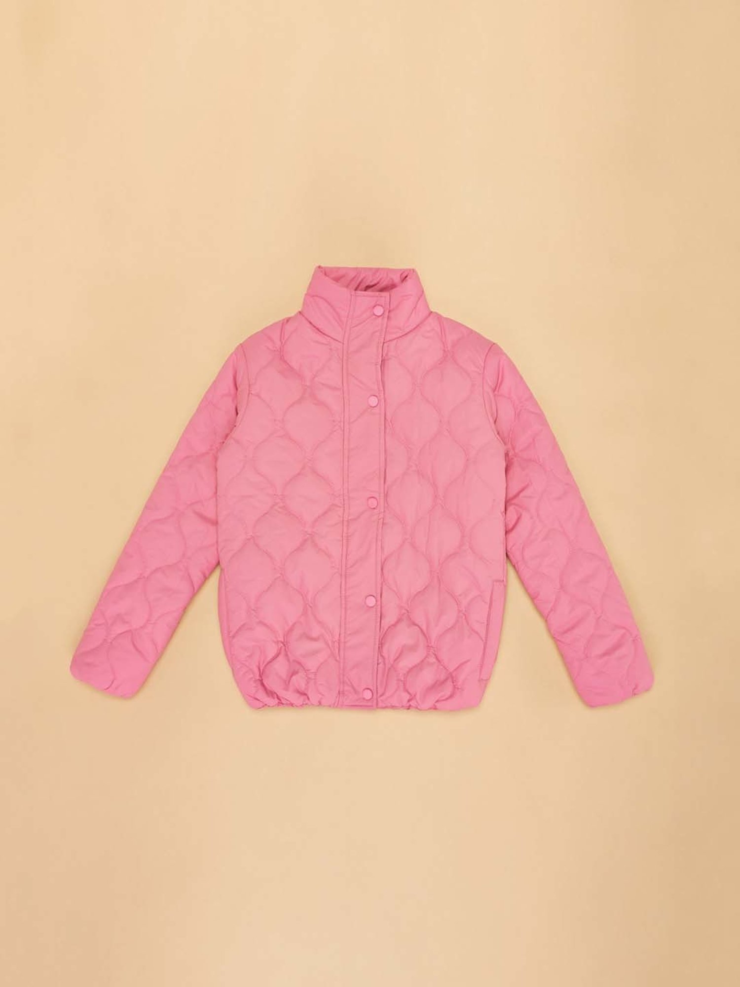 YU by Pantaloons Kids Pink Regular Fit Full Sleeves Jacket