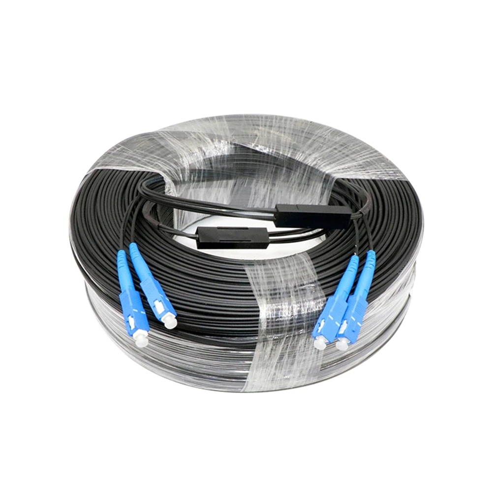 280M SC/UPC 2 Cores Outdoor Drop optic patch cord single mode  Drop Fiber Optic Jumper G652D Patch lead cable 3 steel 280mtr