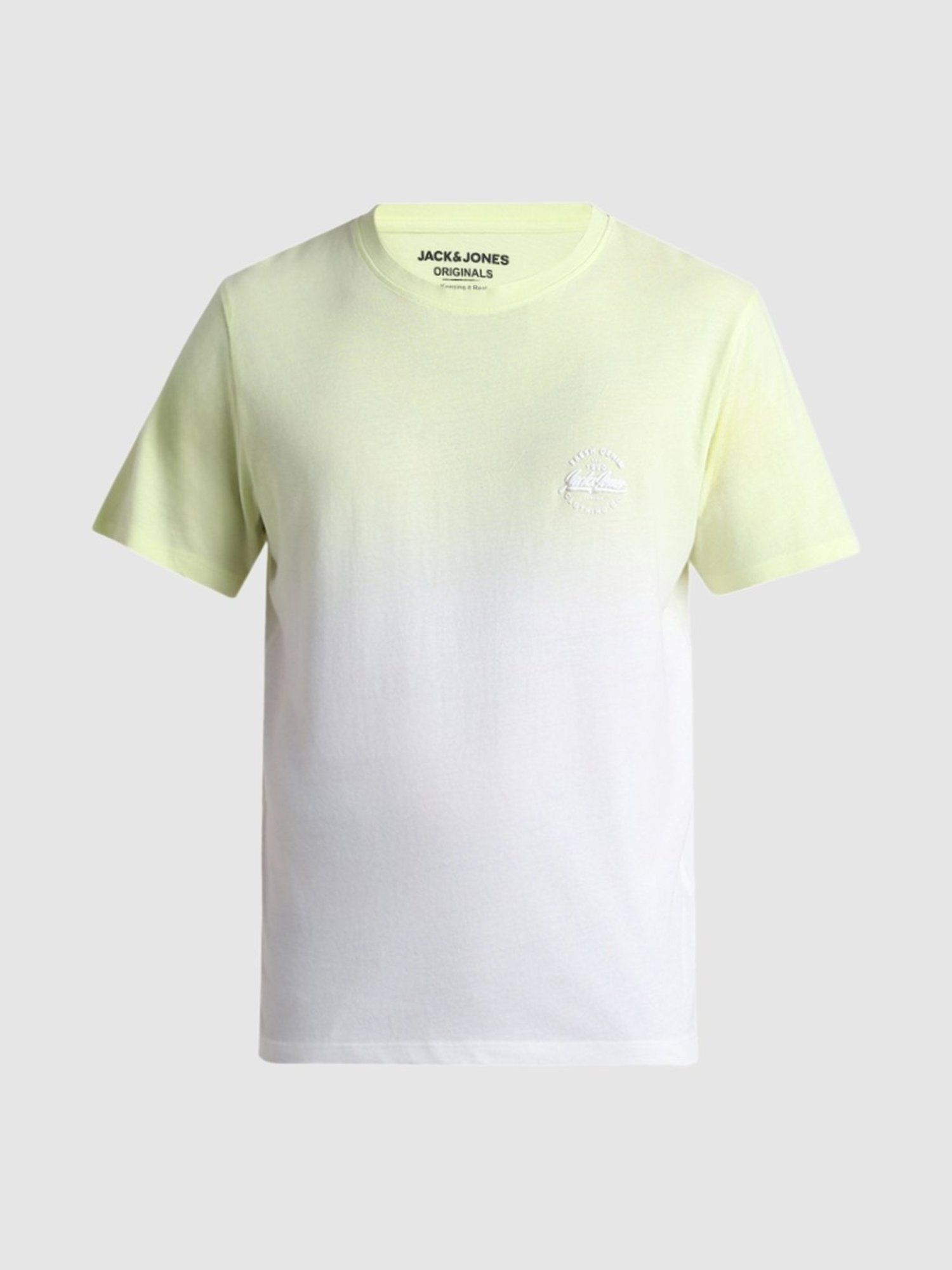 Jack & Jones Sunny Lime Cotton Regular Fit Self Pattern T-Shirt