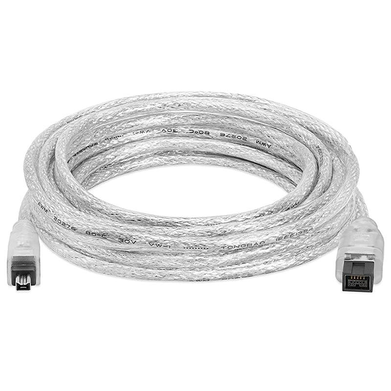 15FT Bilingual FireWire 800/Firewire 400 Cable - IEEE 1394 High Speed Firewire 9 Pin to 4 Pin Cable for MacBook