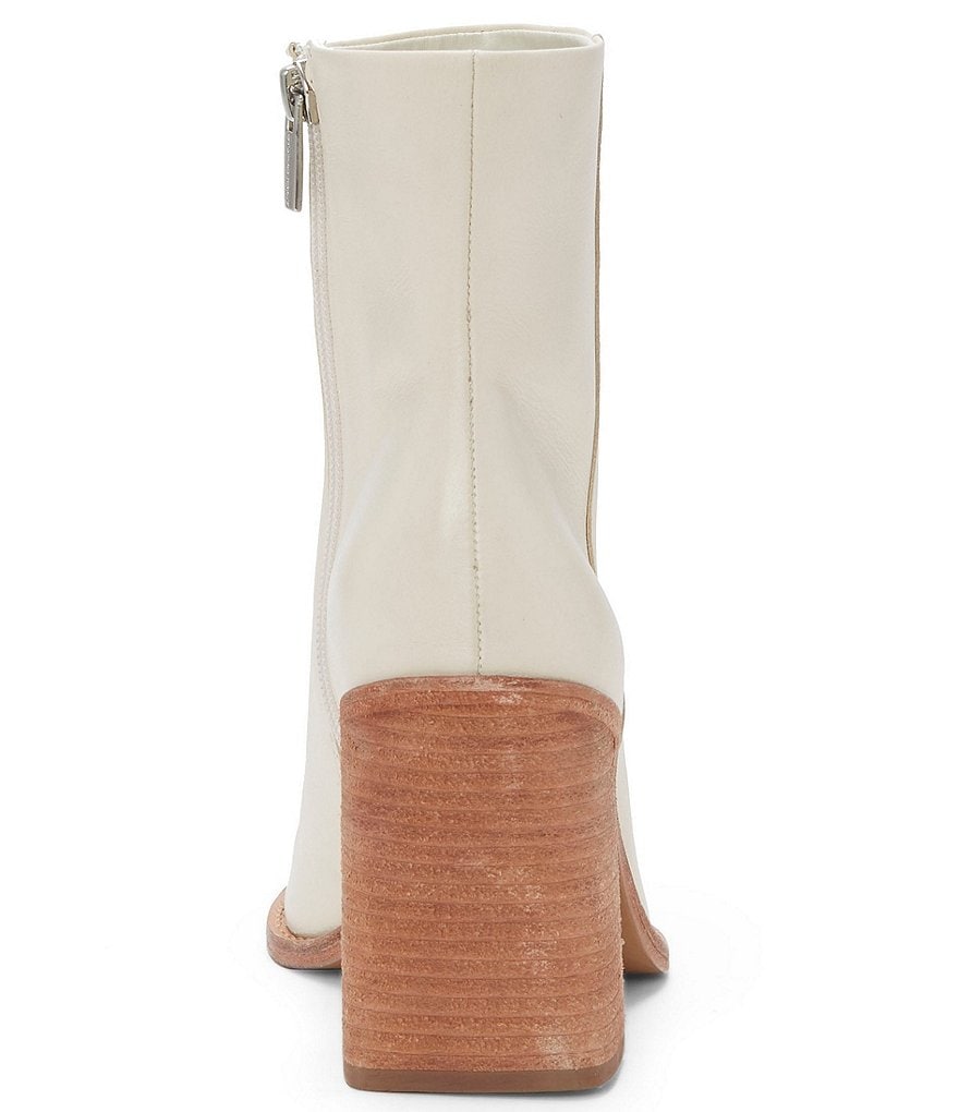 Vince Camuto Eshera Leather Square Toe Block Heel Booties
