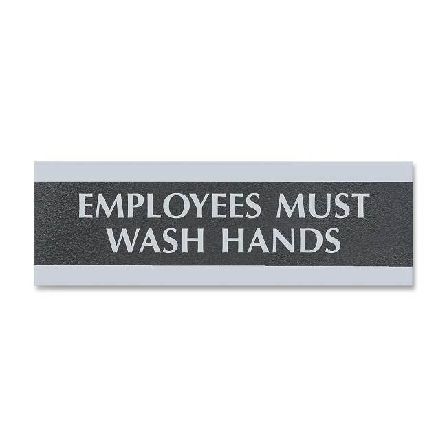Headline Sign Century Series Office Sign Employees Must Wash Hands 9 x 3 4782