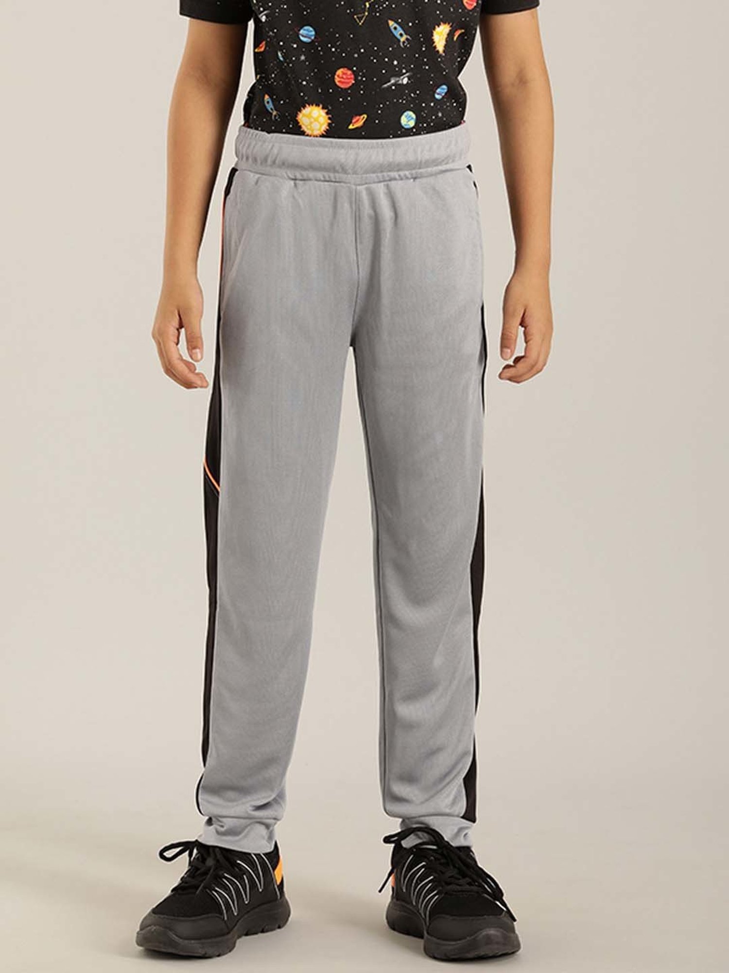 Indian Terrain Kids Grey Regular Fit Trackpants