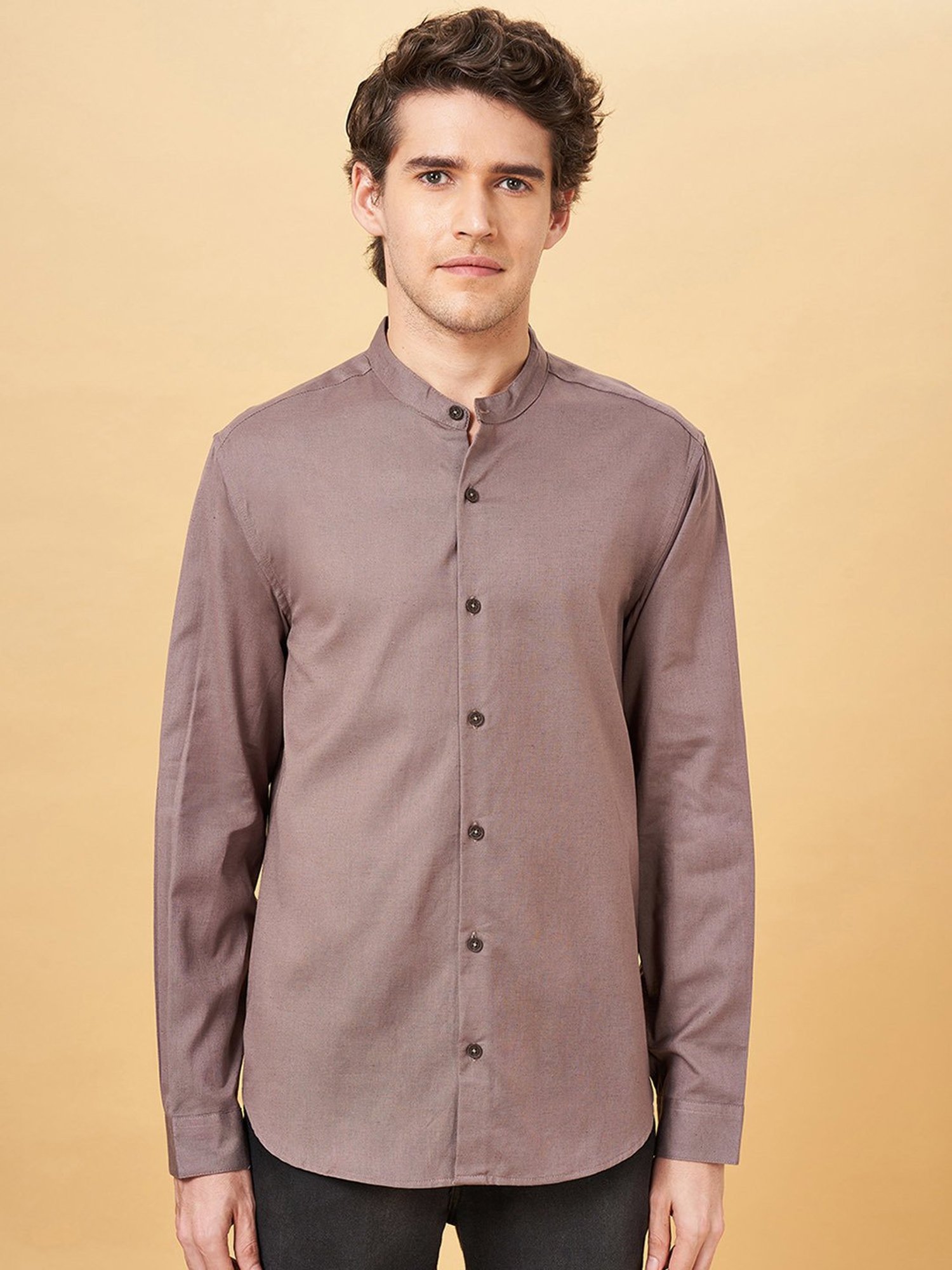 Indus Route by Pantaloons Mauve Regular Fit Shirt