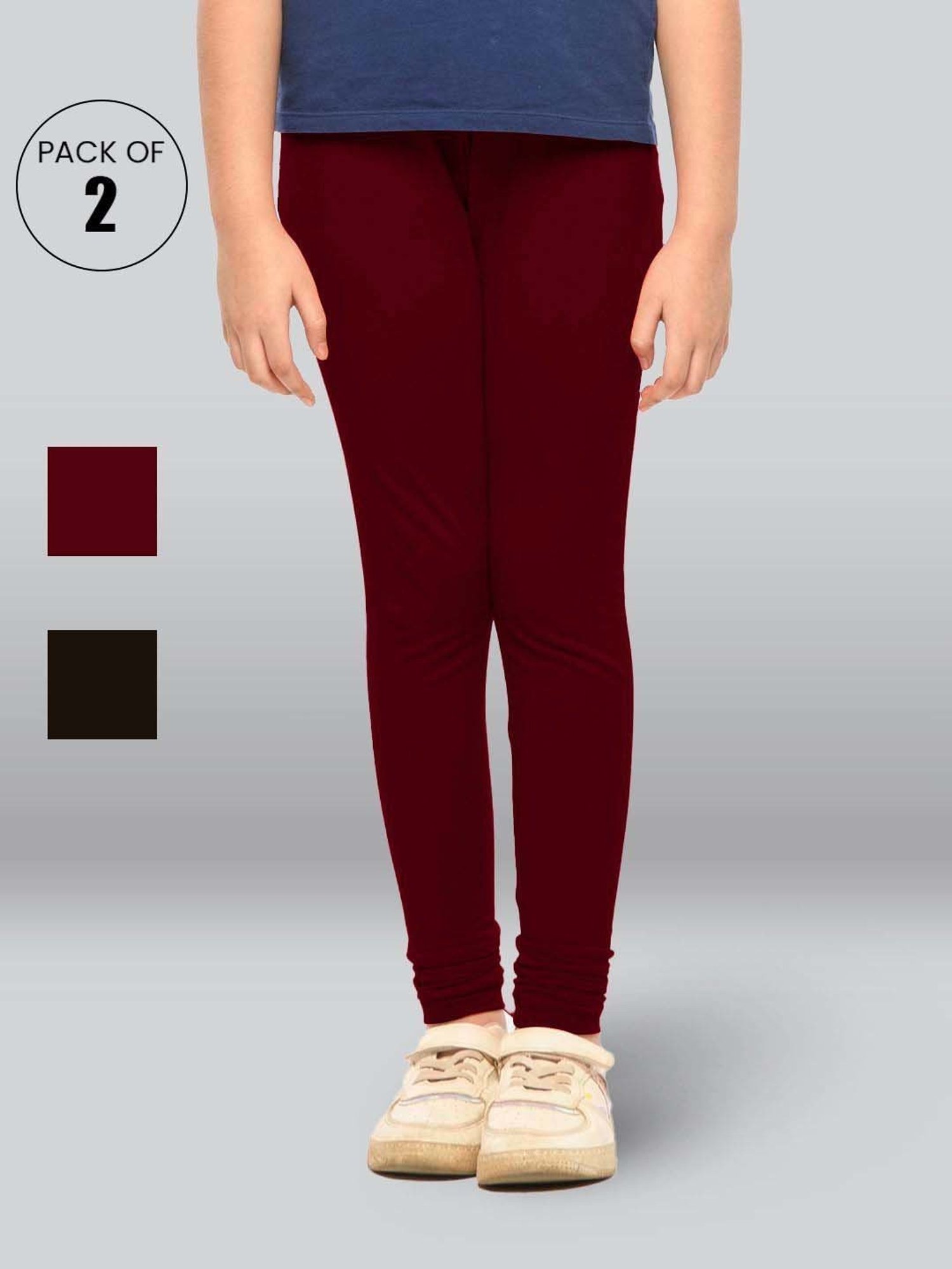 Jockey Kids White & Black Cotton Striped Leggings