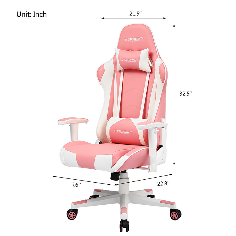 GTRACING Gaming Chair Racing Office Computer Ergonomic Video Game Chair Backrest and Seat Height Adjustable Swivel Recliner with Headrest and Lumbar Pillow Esports Chair