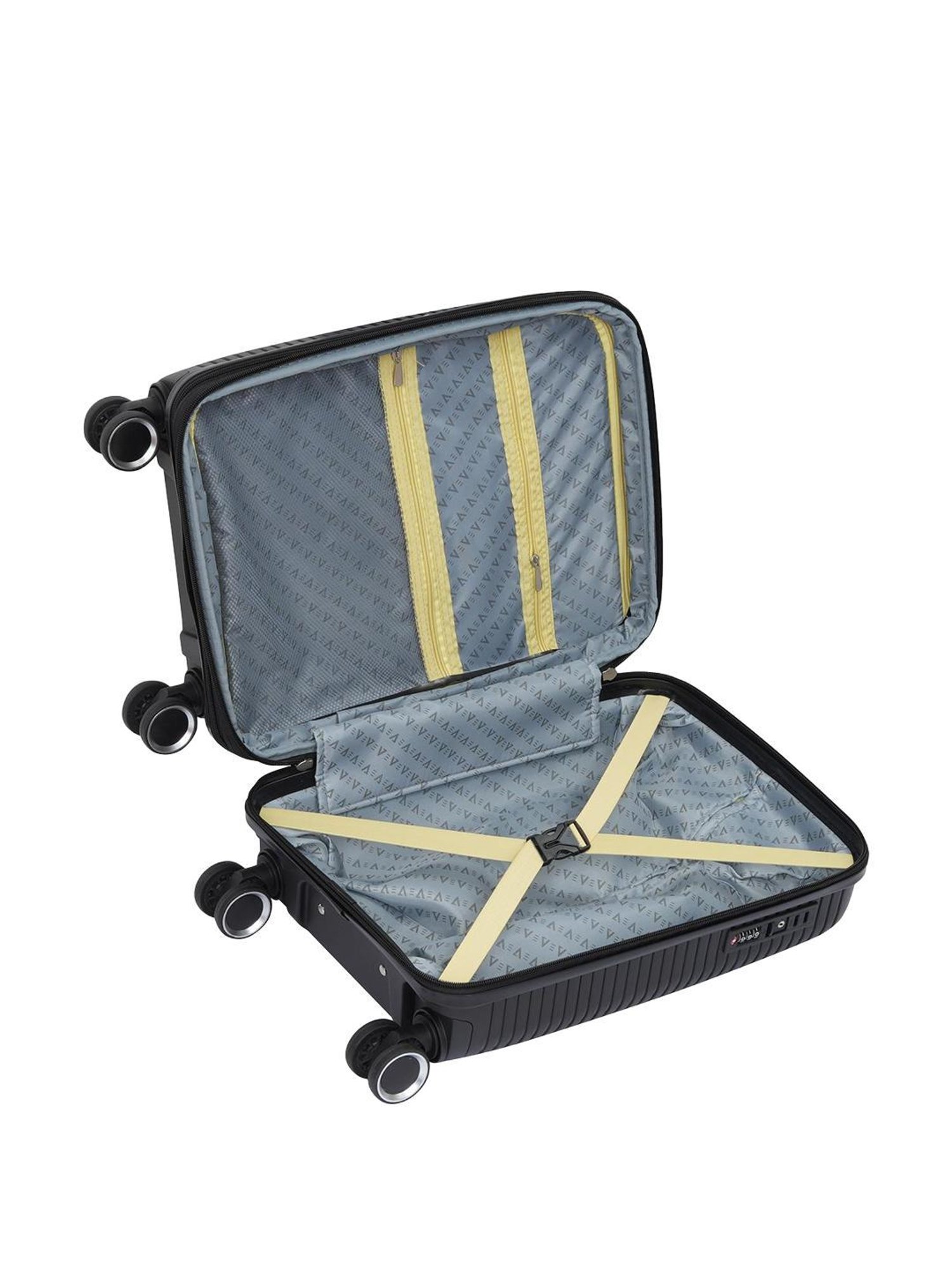 The Vertical Stellar Black Wheels 8 Small Hard Cabin Trolley Bag