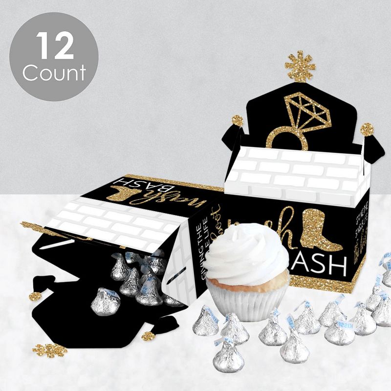 Big Dot of Happiness Pizza Party Time - Square Favor Gift Boxes - Baby Shower or Birthday Party Bow Boxes - Set of 12