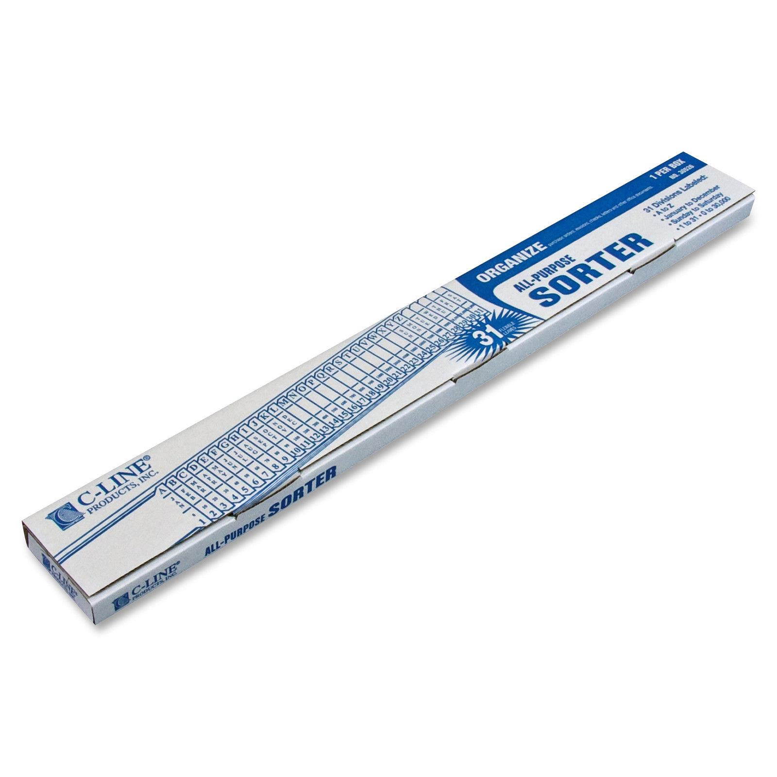 C-line All-purpose Sorter - 2.5" Width X 23.5" Depth - Plastic - Blue (CLI30526)