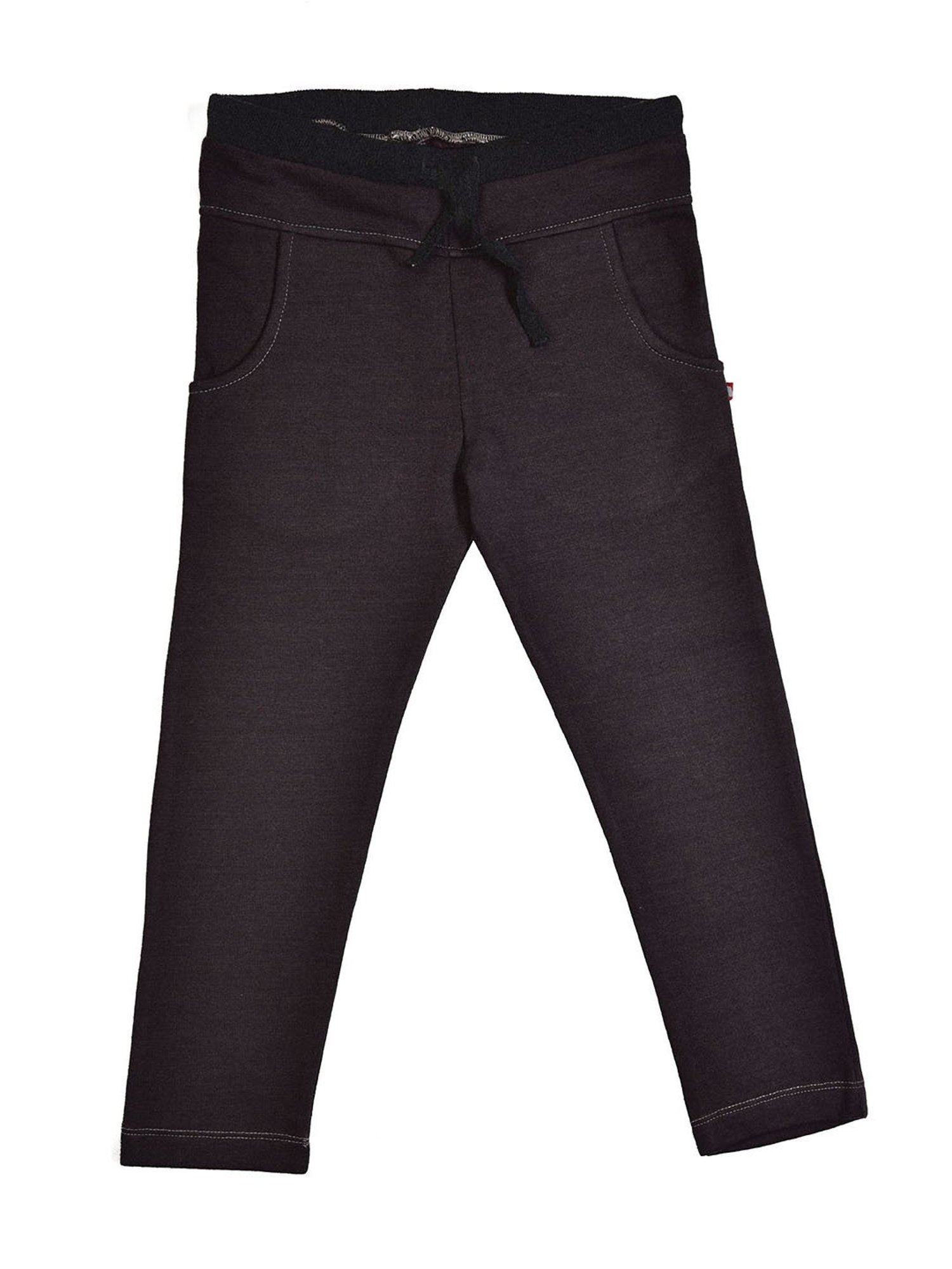 Nino Bambino Boys Dark Grey Solid Trackpants