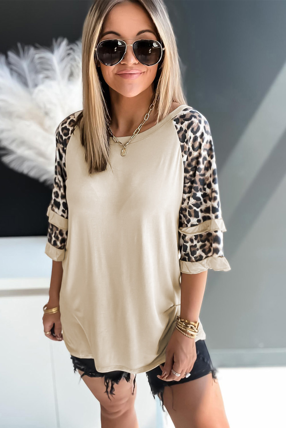 American Eagle Outfitters Peach Printed Crop Top