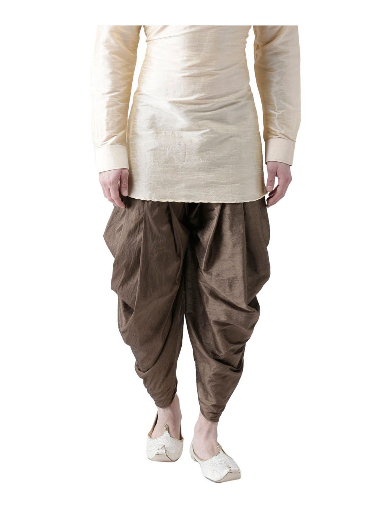 Deyann Brown Silk Regular Fit Patiala Pants