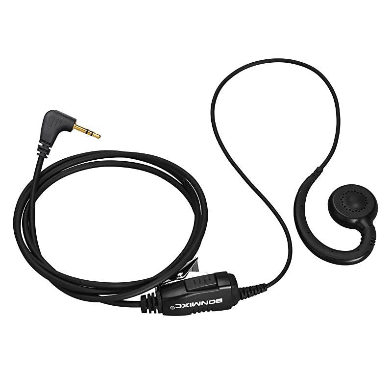 Walkie Talkie Earpiece Mic PTT Compatible with Motorola Talkabout Cobra 25mm 1Pin Thicker Reinforced Cable TwoWay Radio Headset CRing Earloop 2 Pack