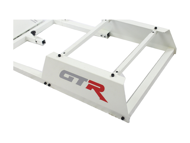 GTR Simulator GTAF-WHT-S105LBK - GTA-F Model (White) Triple or Single Monitor Stand with Black Adjustable Leatherette Seat, Racing Simulator Cockpit Gaming Chair Single Monitor Stand
