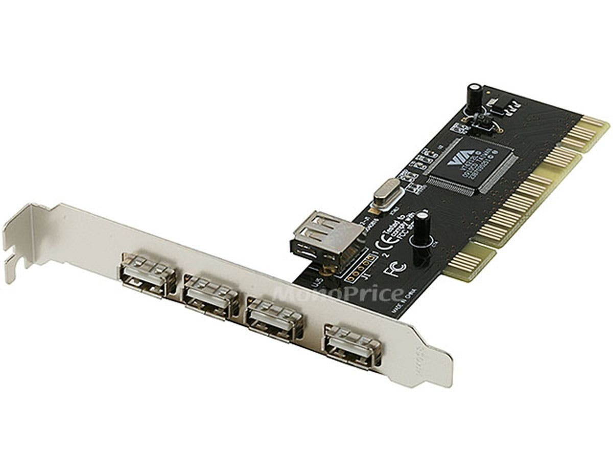 Monoprice VIA 5-Port USB 2.0 PCI Card (4 External Plus 1 Shared Internal)