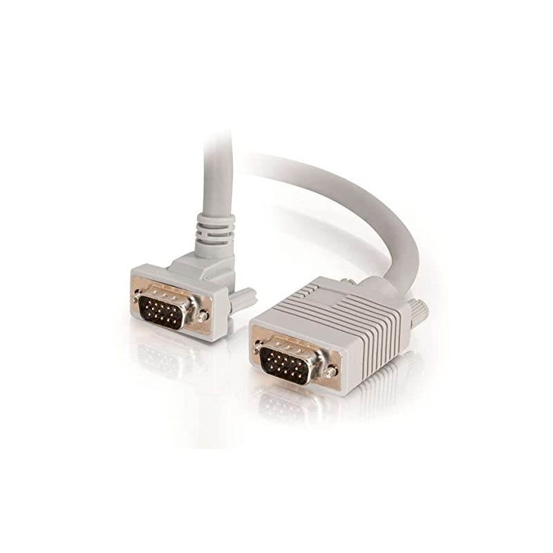 52001 VGA Cable Premium Shielded HD15 SXGA MM Monitor Cable with 90&deg; UpwardAngled Male Connector Gray 3 Feet 091 Meters