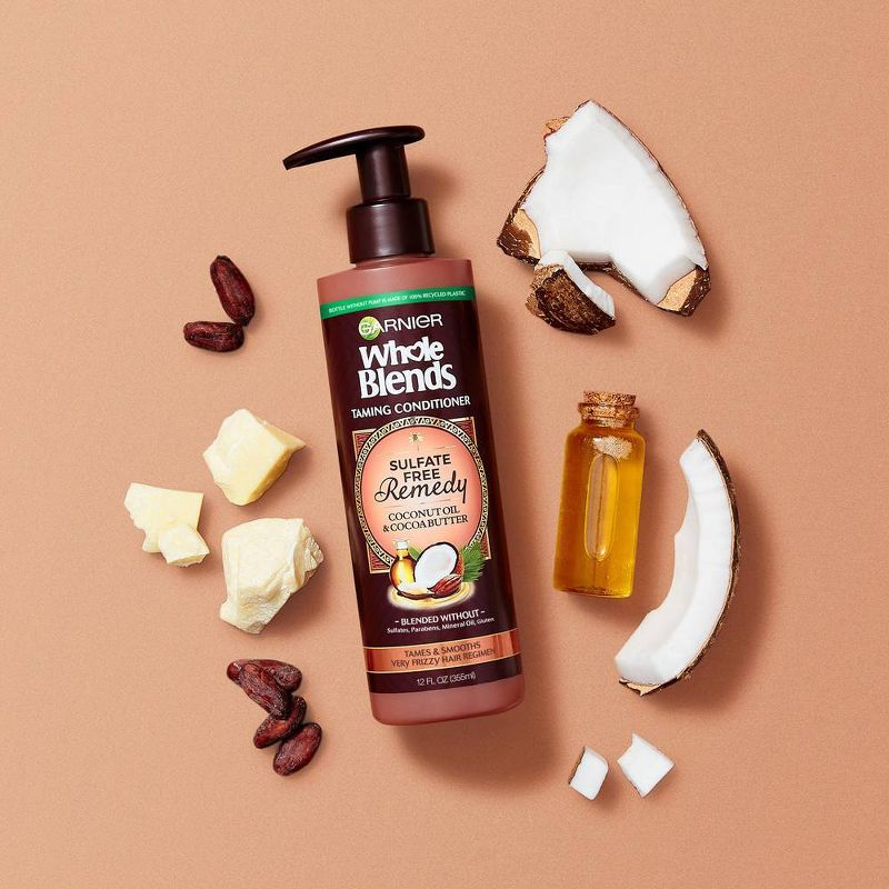 Garnier Whole Blends Sulfate Free Remedy Coconut Oil Conditioner for Frizzy Hair - 12 fl oz