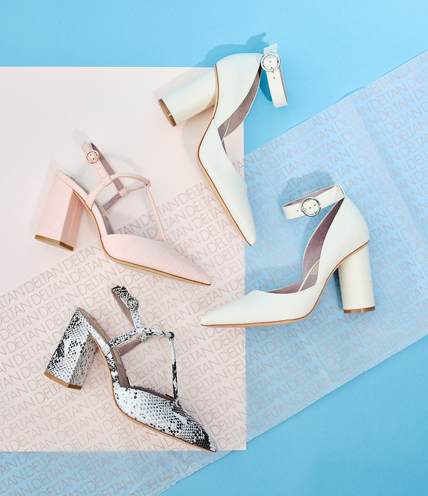 Deltan Jami Leather Ankle Strap Pumps