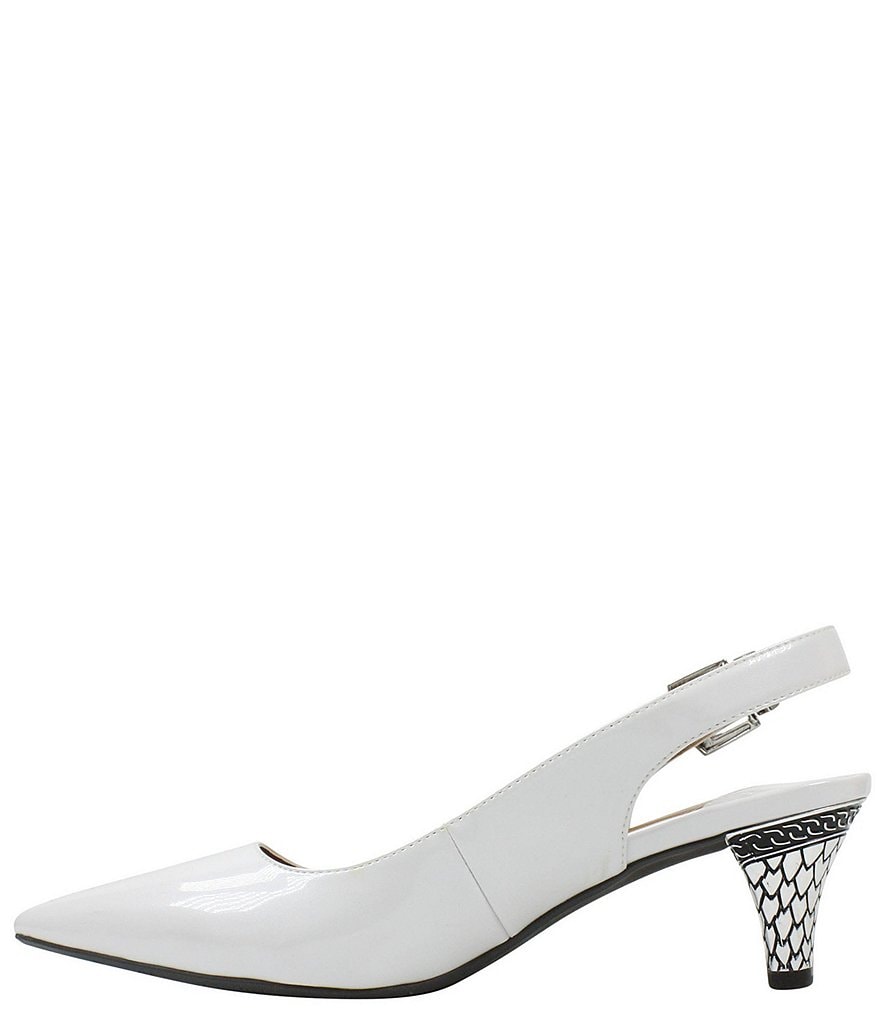 J. Renee Mayetta Slingback Pearlized Patent Dress Metal Heel Pumps