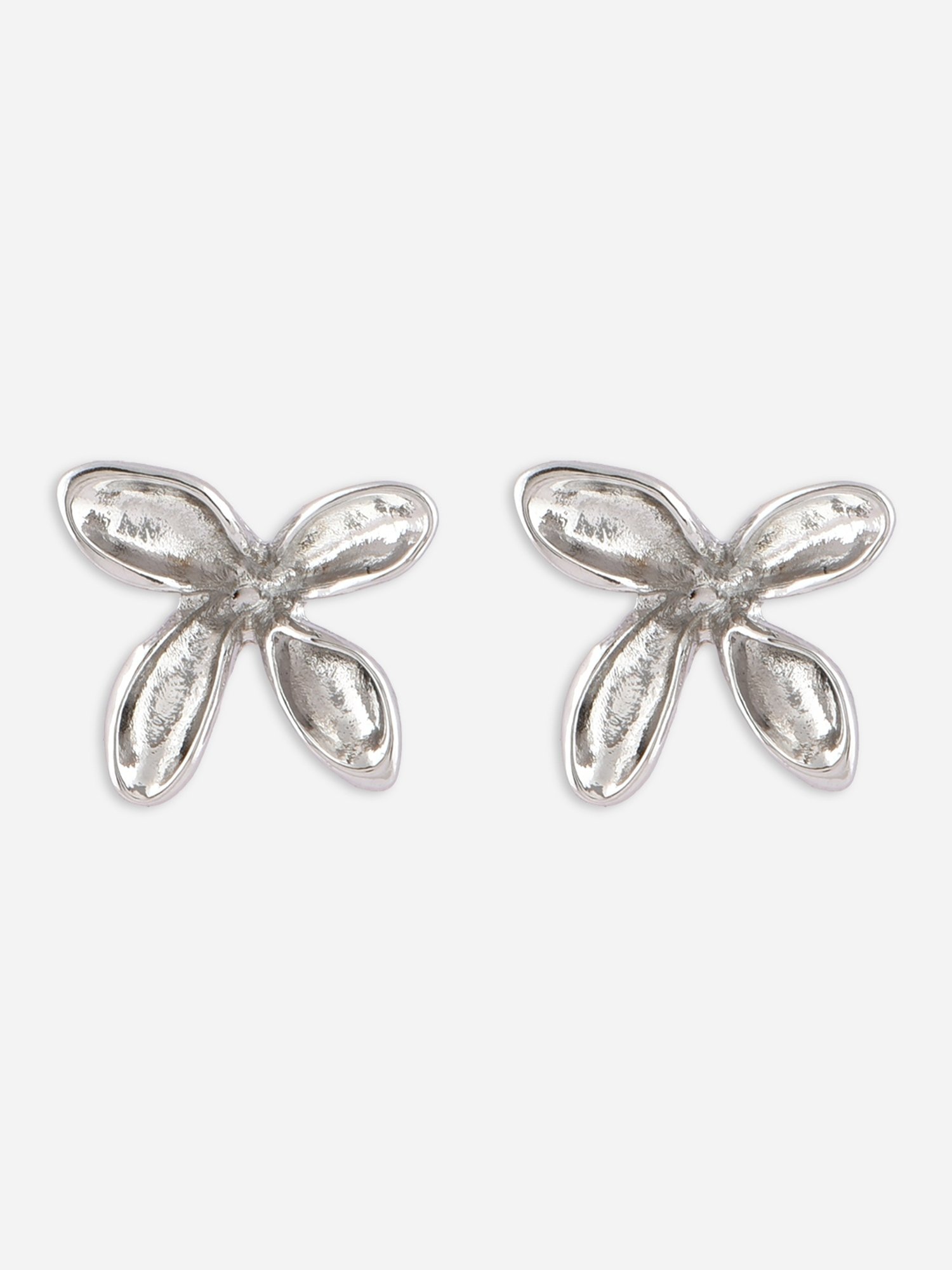 ToniQ Floral White Stud Earrings for Women