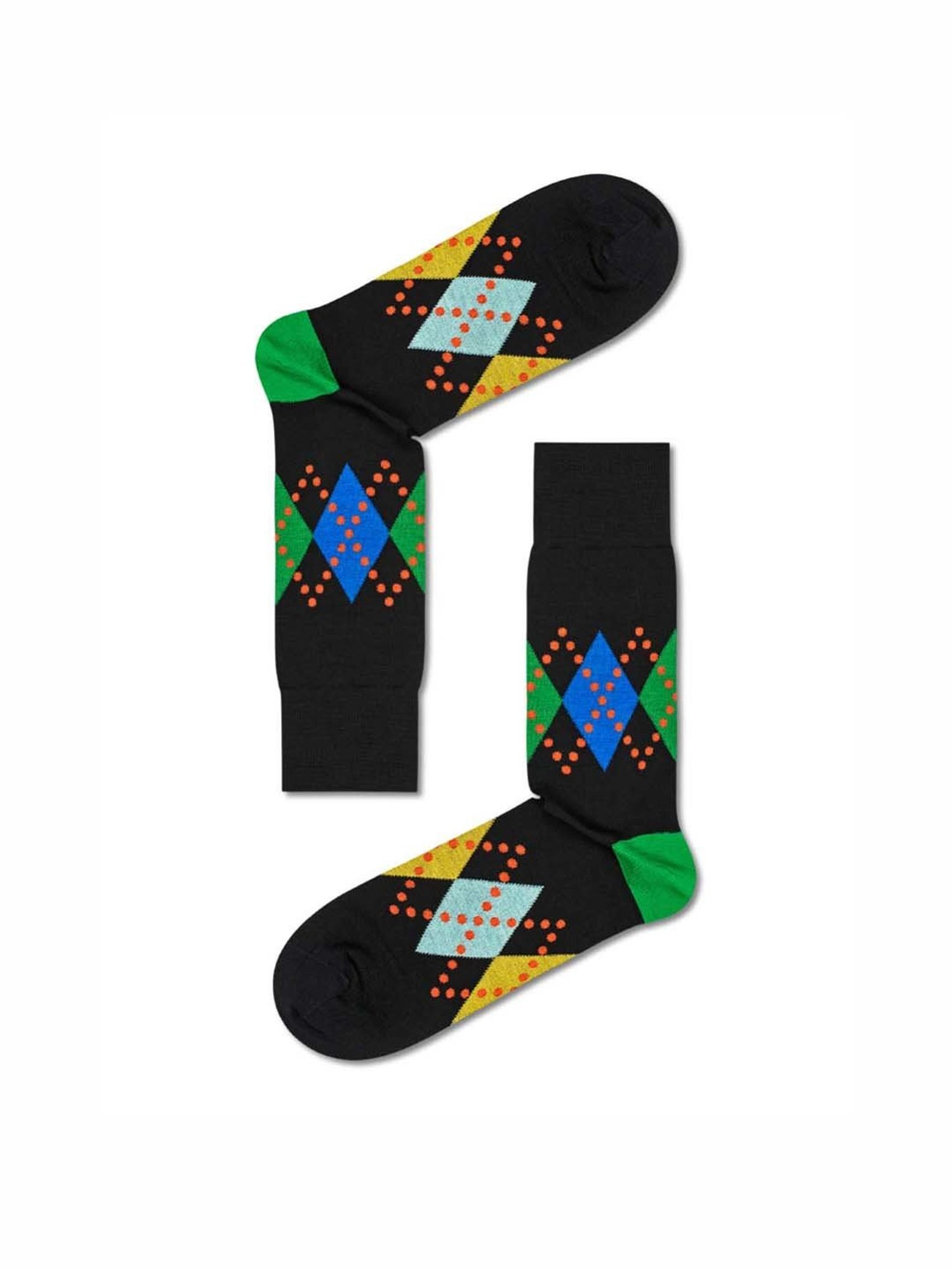 Happy Socks Dressed Jaxon Black Cotton Printed Socks (39-42)