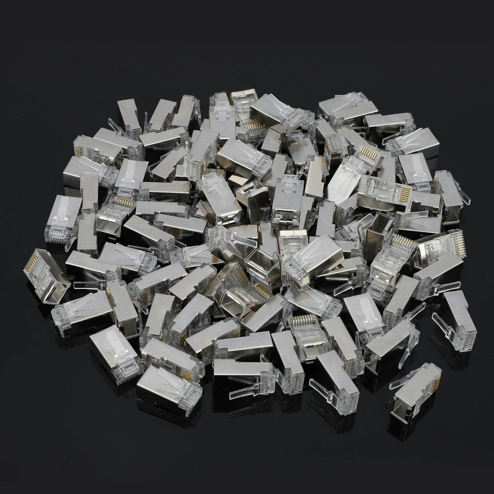 100PCS RJ45 Connector Shielded Cat6 Network Connector 8P8C for STP EthernetCable