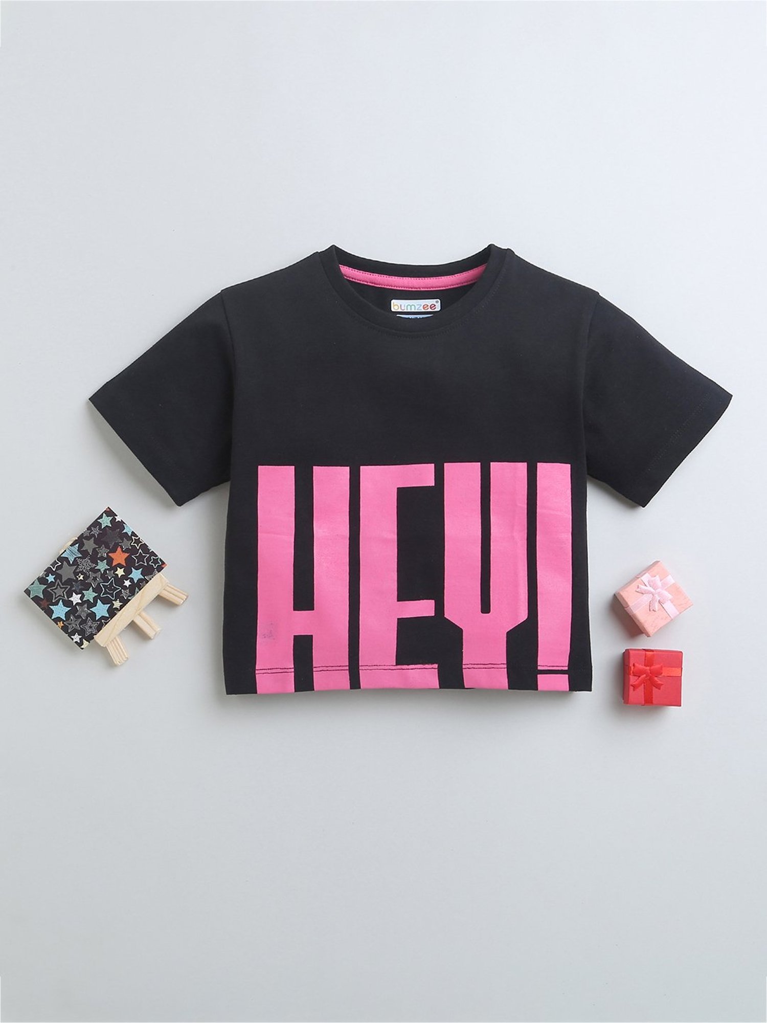 Bumzee Kids Black Printed T-Shirt