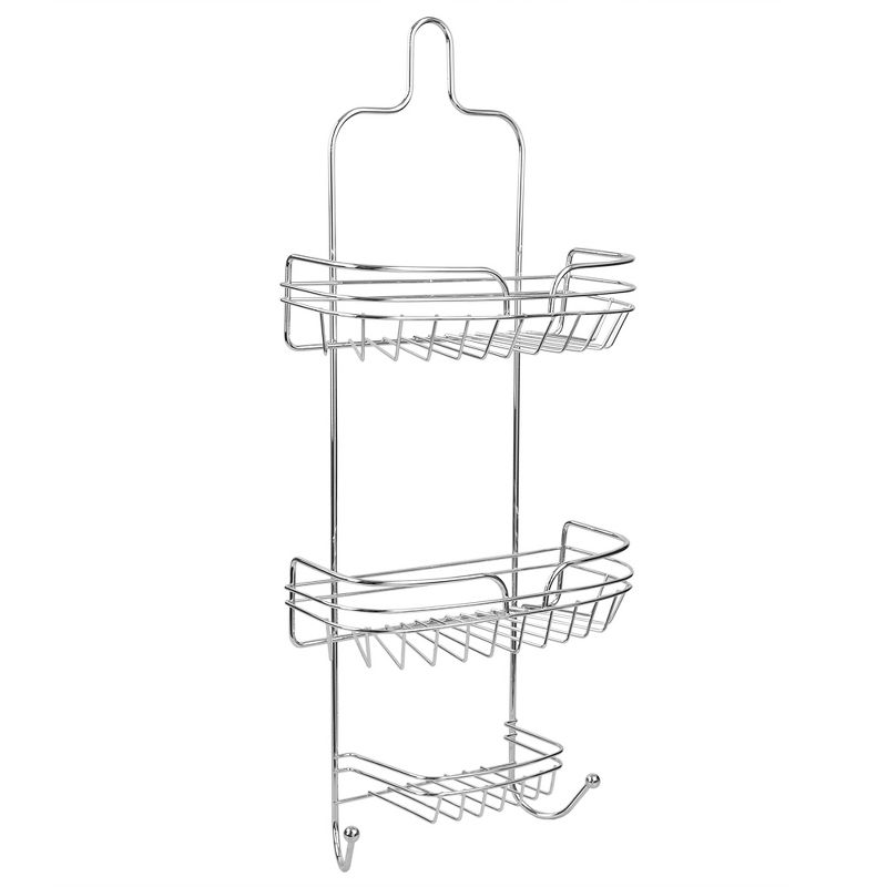Home Basics Sleek Chrome Plated Steel Shower Caddy