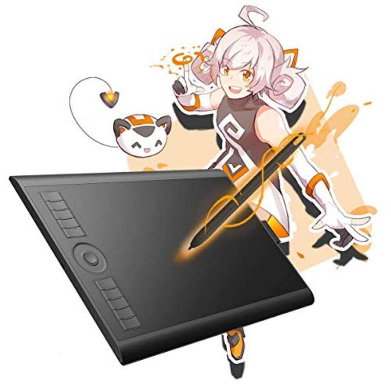 GAOMON M10K 2018 Drawing Tablet  and  GAOMON Two-Finger Glove