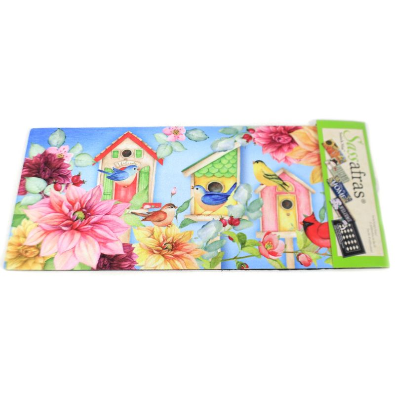 Home & Garden 10.0" Summer Seranade Insert Mat Door Step Bird Floral Evergreen Enterprises Inc  -  Door Mat