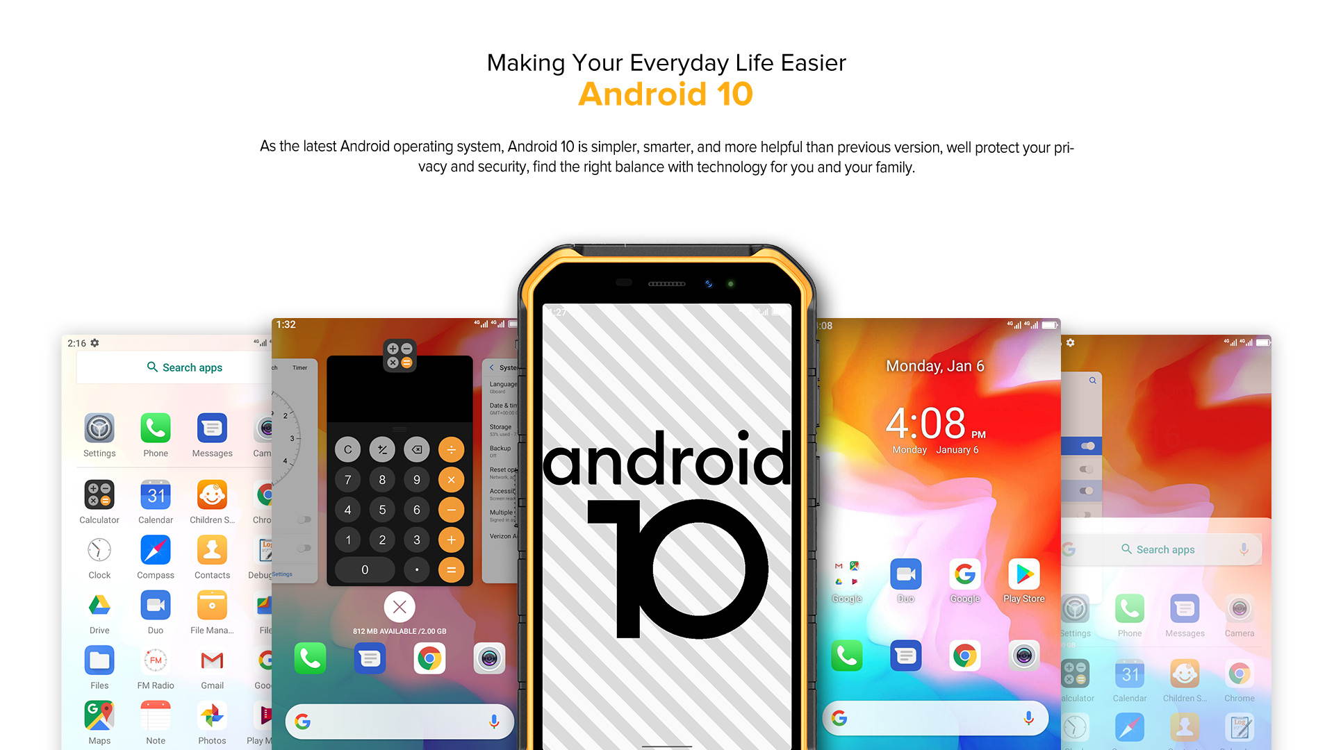 Ulefone Armor X7 Android 10 Rugged Phones, 13MP + 5MP Waterproof Cameras, IP68 Smartphone, NFC, OTG, 4G Dual Sim, 5.0 Inch Screen, 2G RAM 16GB ROM, 4000mAh Battery, GPS, Bluetooth, WIFI