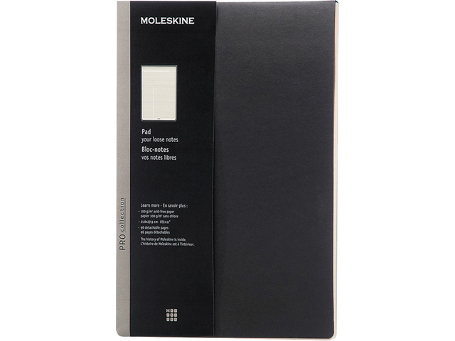 MOLESKINE PROPADLBK Professional Pad, Medium/College Rule, 8.5" x 11", Ivory, 96 Sheets