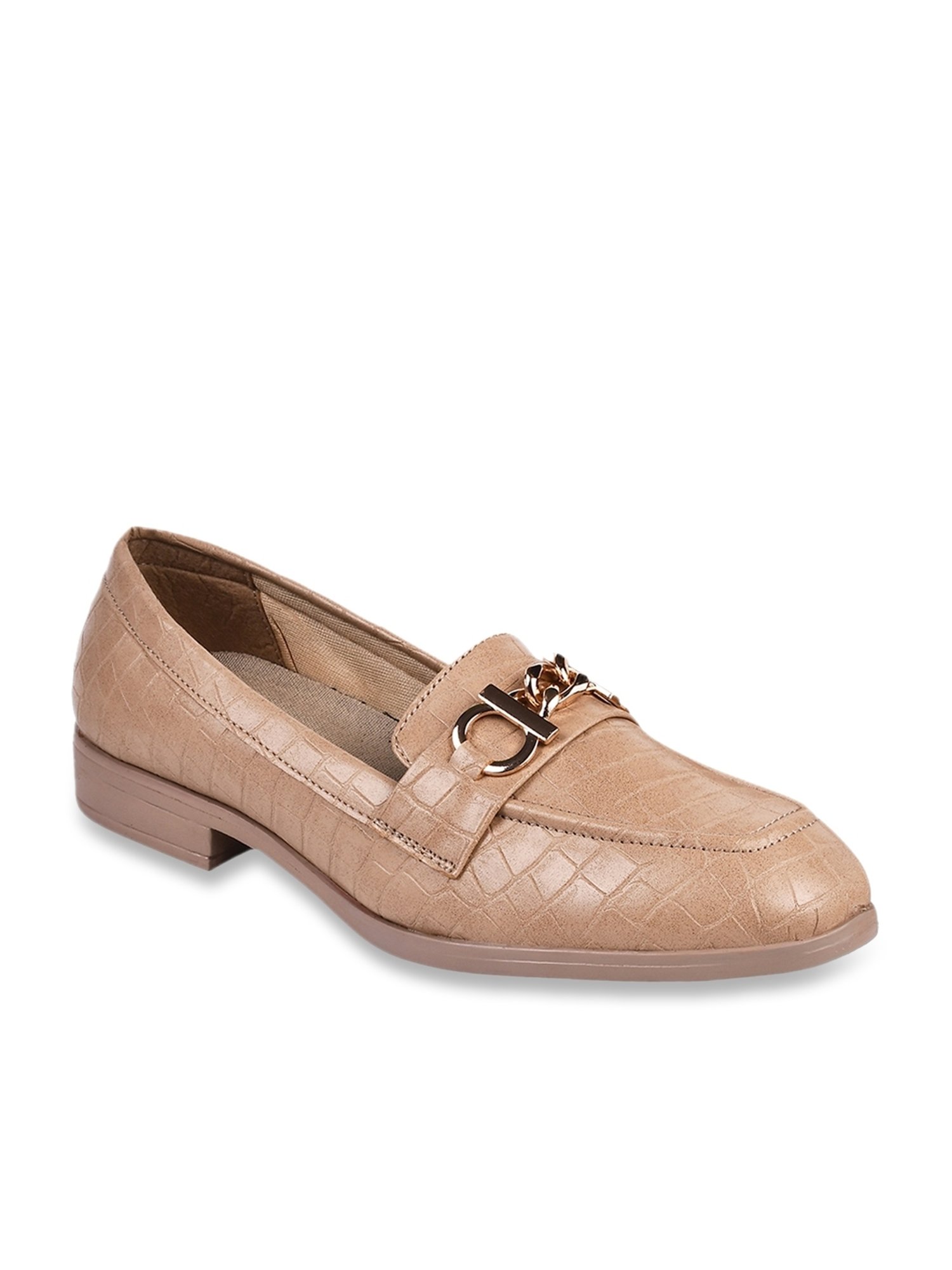 The White Pole Women's Beige Casual Loafers