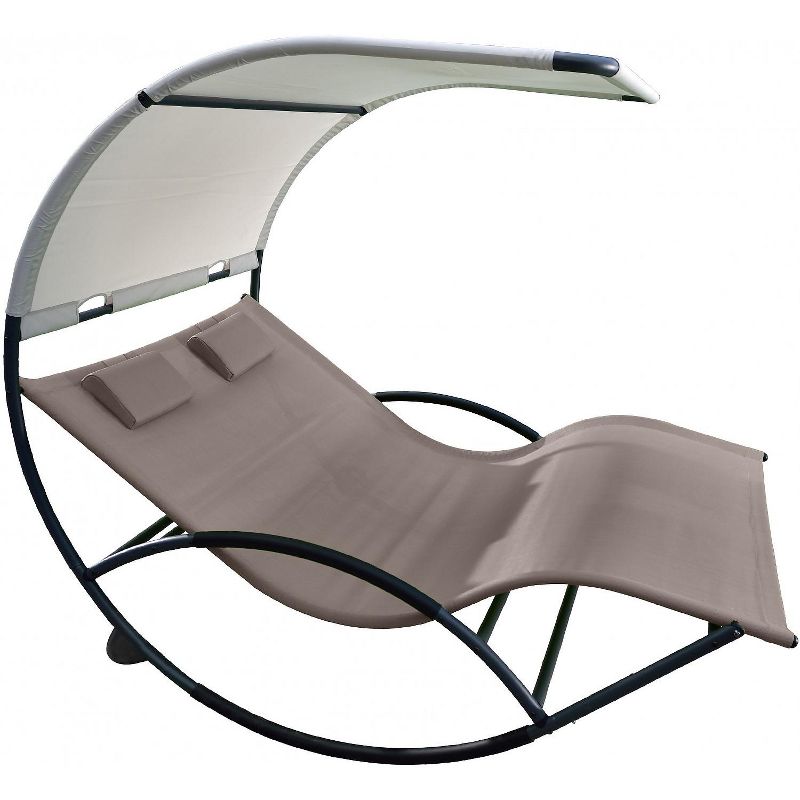 Vivere Cocoa Aluminum Double Chaise Rocker