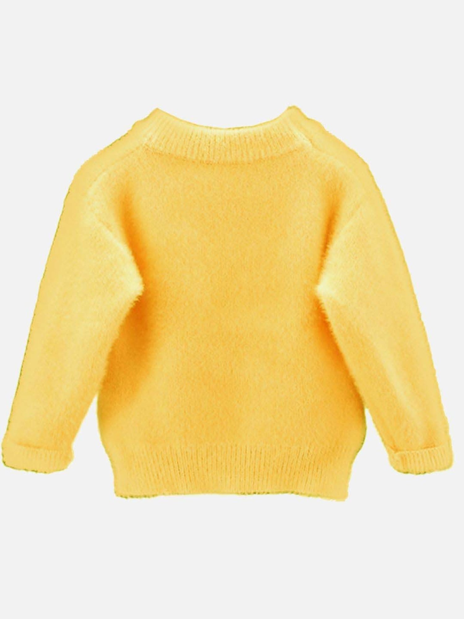Little Surprise Box 3D Bunny Yellow Applique Full Sleeves Sweater