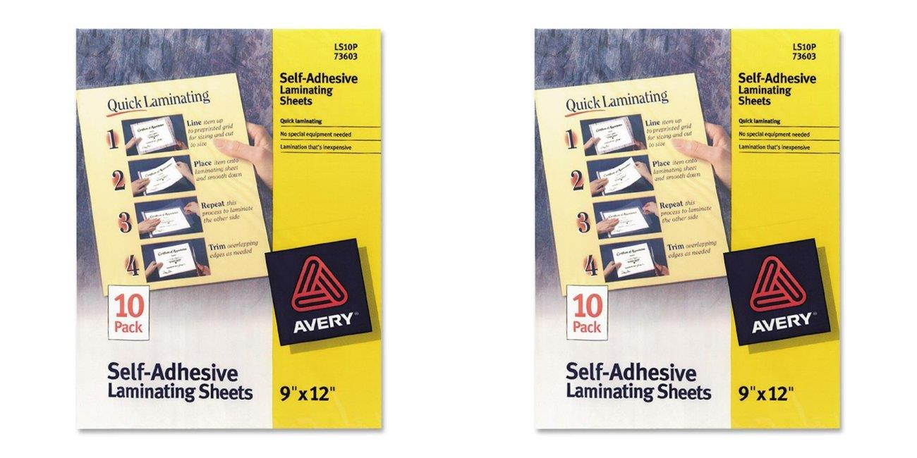 Avery Self-Adhesive Laminating Sheets - Clear - AVE73603, 2 Packs