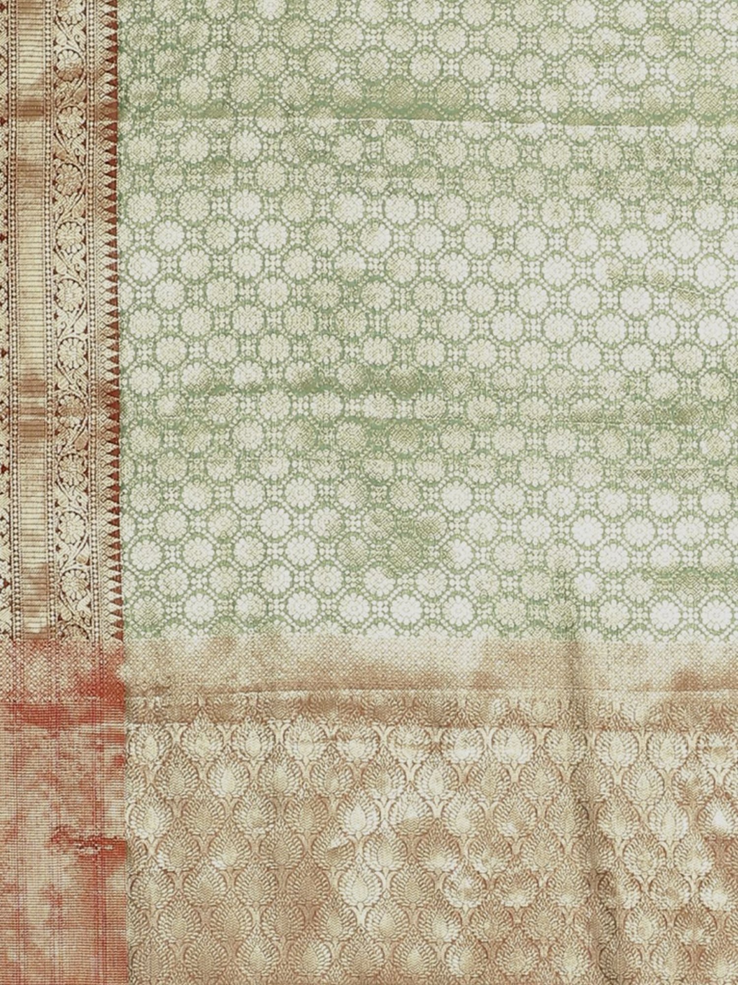 Banarasi Silk Works Green Woven Saree With Unstitched Blouse