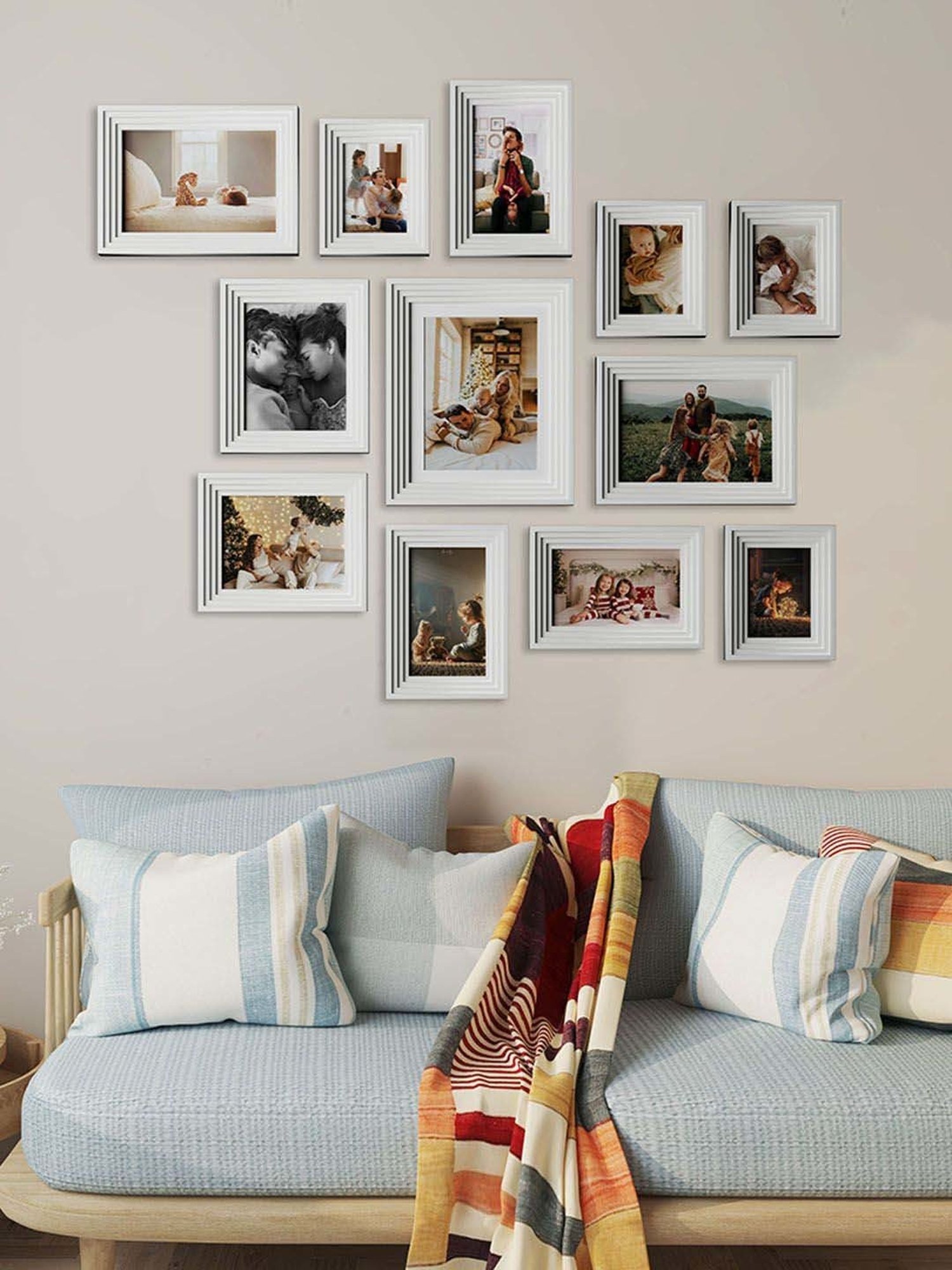 Art Street White Synthetic Idolatry Wall Photo Frame - Set of 12