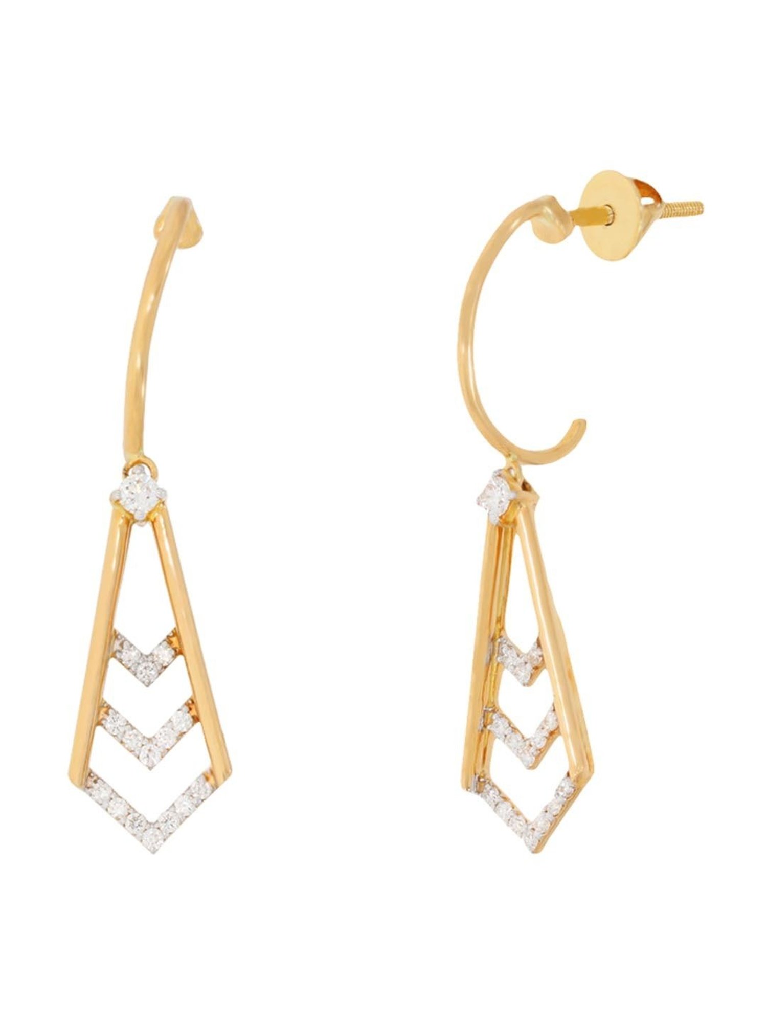 Waman Hari Pethe Jewellers 18k Gold & Diamond Earrings for Women