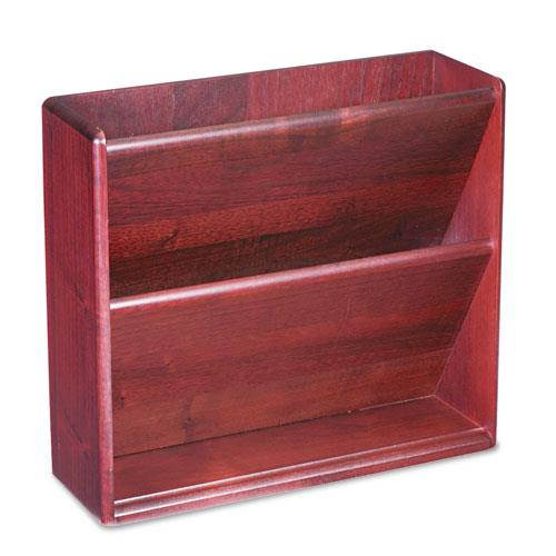 Hardwood Double Wall File, Letter, Two Pocket, Mahogany