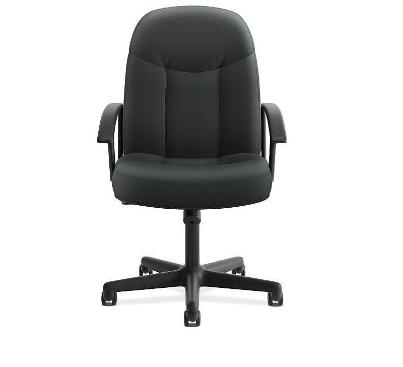 Basyx VL601 Series Executive High-Back Swivel/Tilt Chair Charcoal Fabric/Black Frame VL601VA19