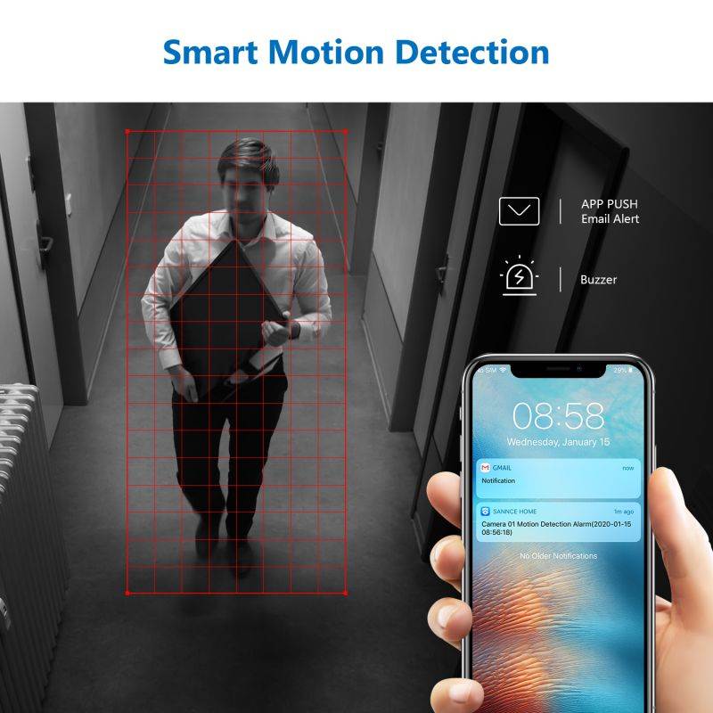 SANNCE 8CH 1080p Security Camera System 5-in-1 CCTV DVR Recorder and 4X Waterproof Wired Video Surveillance Cameras with 100 ft Night Vision, Motion Alert, Remote Access For Home