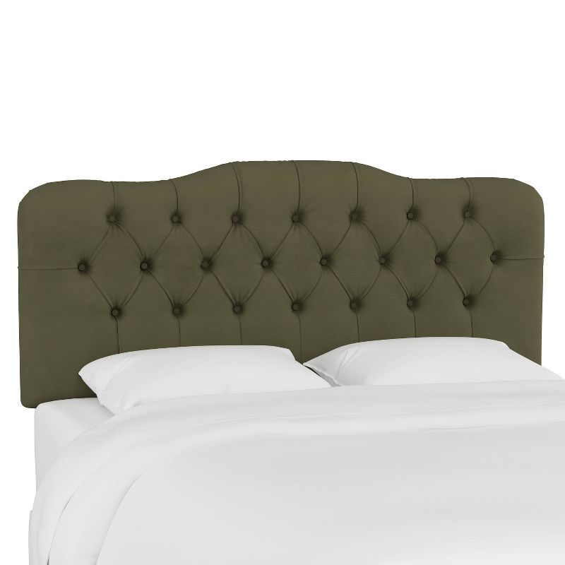 King Tufted Headboard Velvet Loden - Skyline Furniture