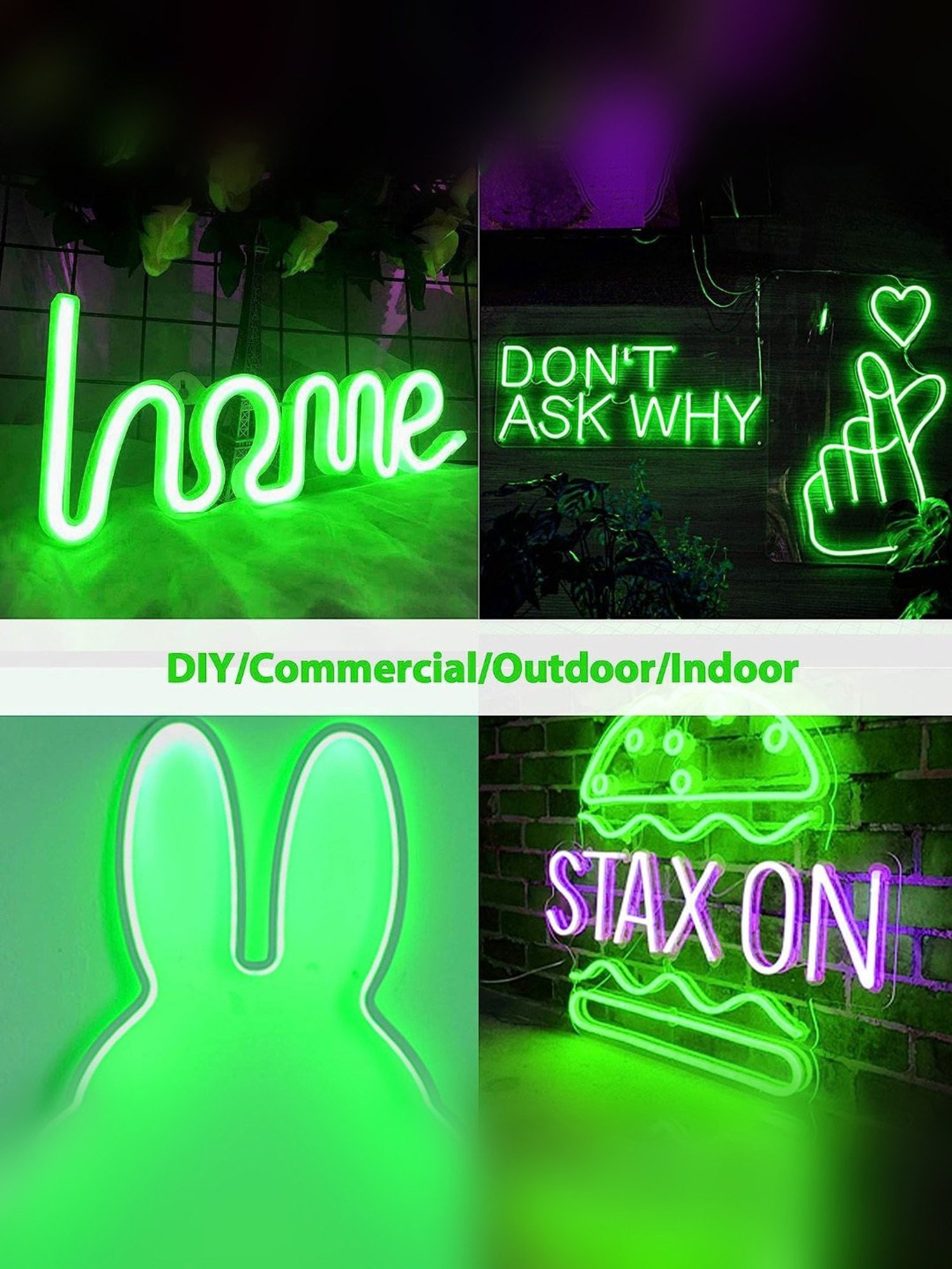 Xergy LED Neon Strip Lights 5Mtr, IP67 Waterproof Neon Rope Light for Home Decoration (Green)